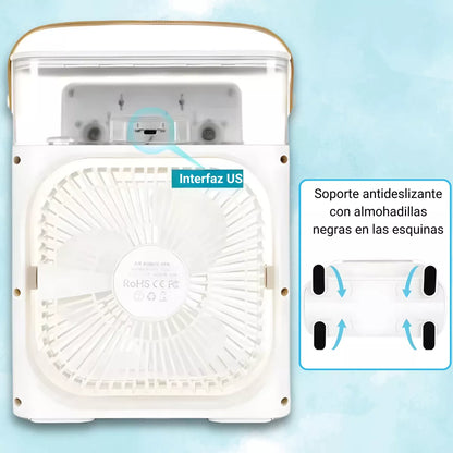 Cool Air 3 en 1 | Ventilador portátil con Humidificador