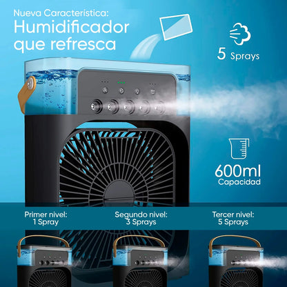 Cool Air 3 en 1 | Ventilador portátil con Humidificador